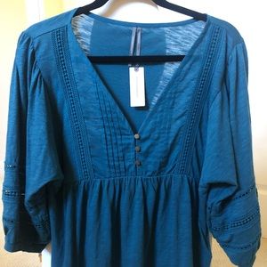 Beautiful Teal Anthro Blouse